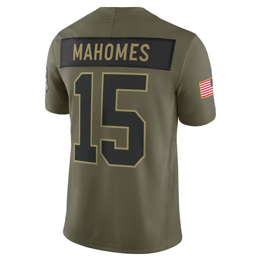 Custom #15 Olive KC Football Shirt Top
