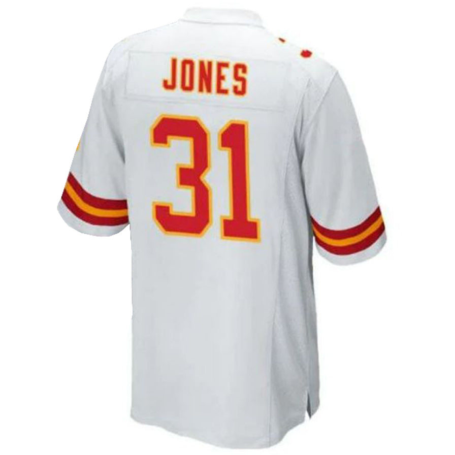 Custom #31 White KC Football Shirt Top