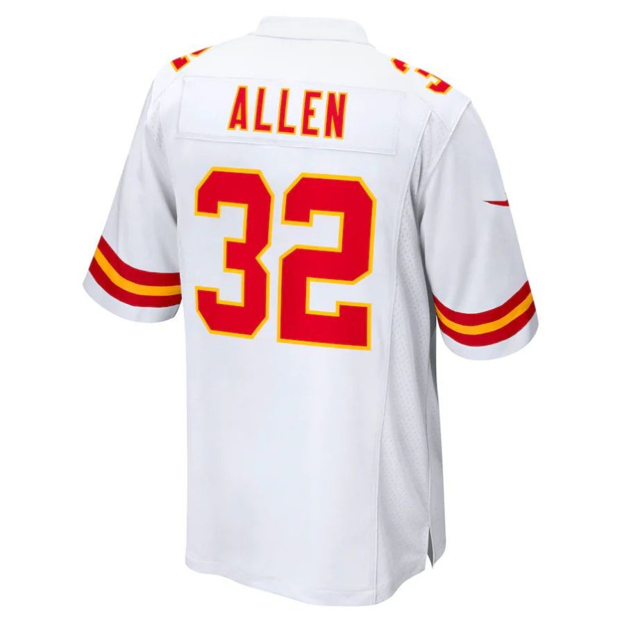 Custom #32 White KC Football Shirt Top