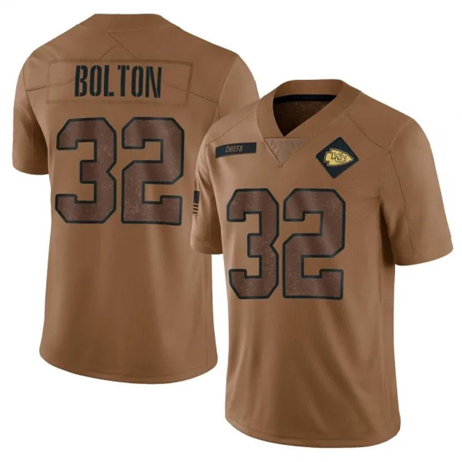 Custom #32 Brown KC Football Shirt Top
