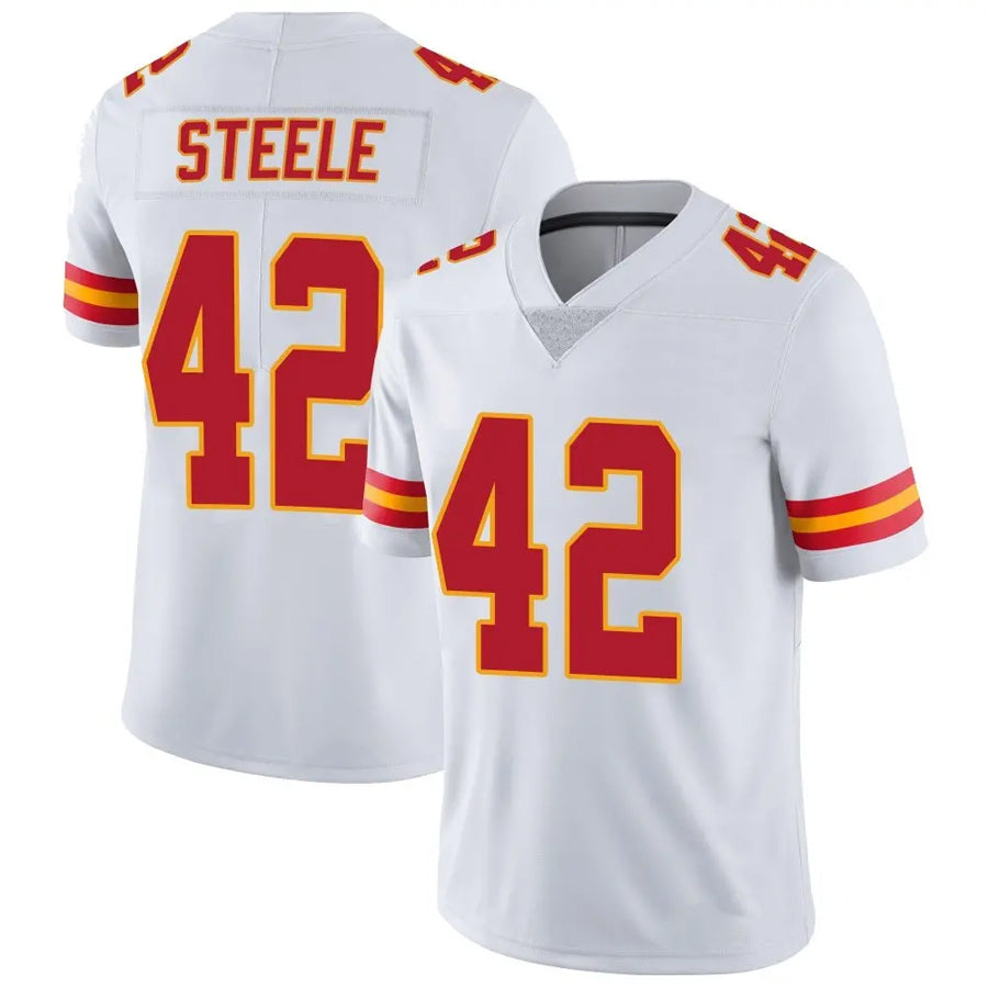 Custom #42 White KC Football Shirt Top