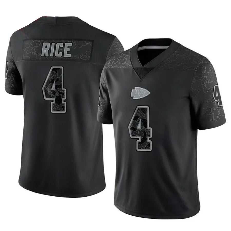 Custom #4 Black KC Football Shirt Top