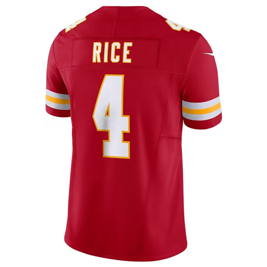Custom #4 Red KC Football Shirt Top