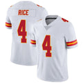 Custom #4 White KC Football Shirt Top