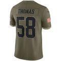Custom #58 Olive 2022 KC Football Shirt Top