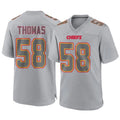 Custom #58 Gray KC Football Shirt Top
