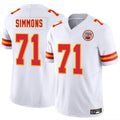 Custom #71 White KC Football Shirt Top