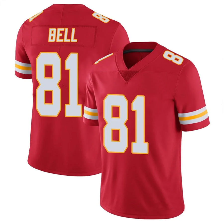 Custom #81 Red KC Football Shirt Top