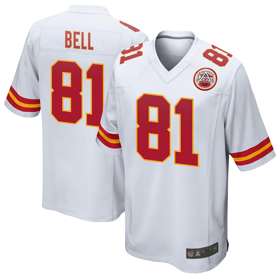 Custom #81 White KC Football Shirt Top