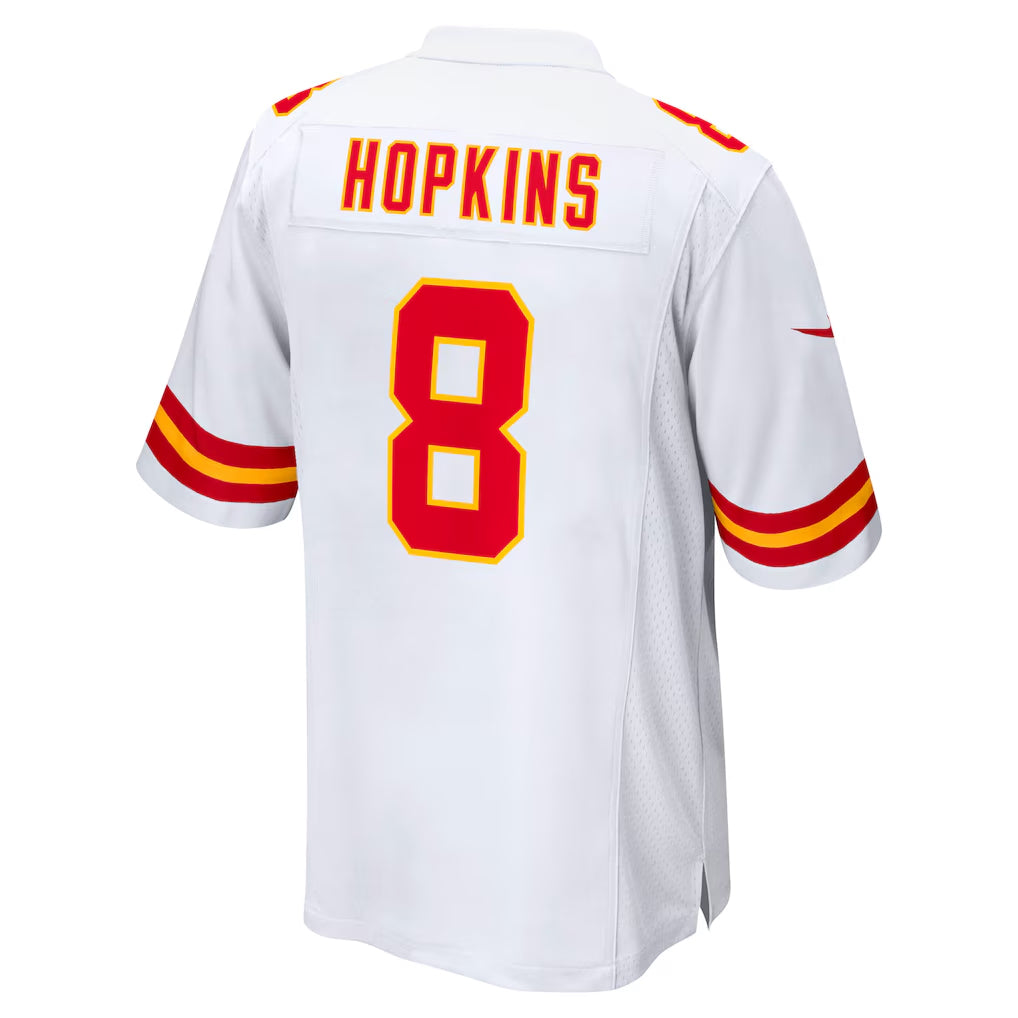 Custom #8 White KC Football Shirt Top