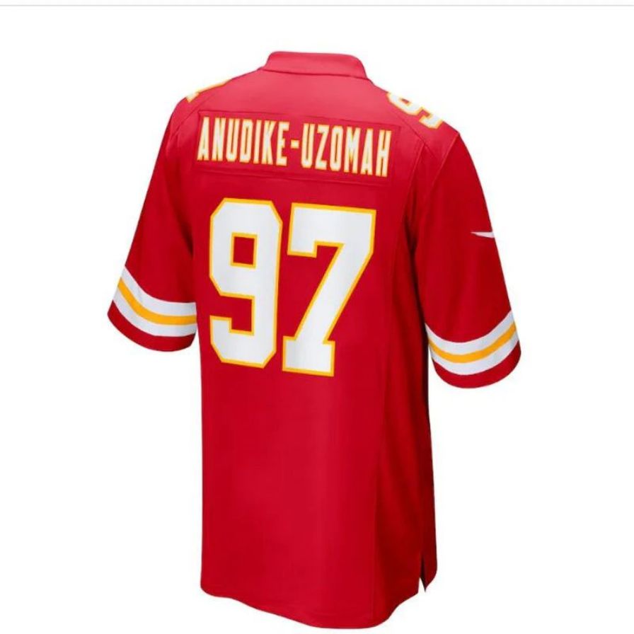 Custom #97 Red 2023 KC Football Shirt Top