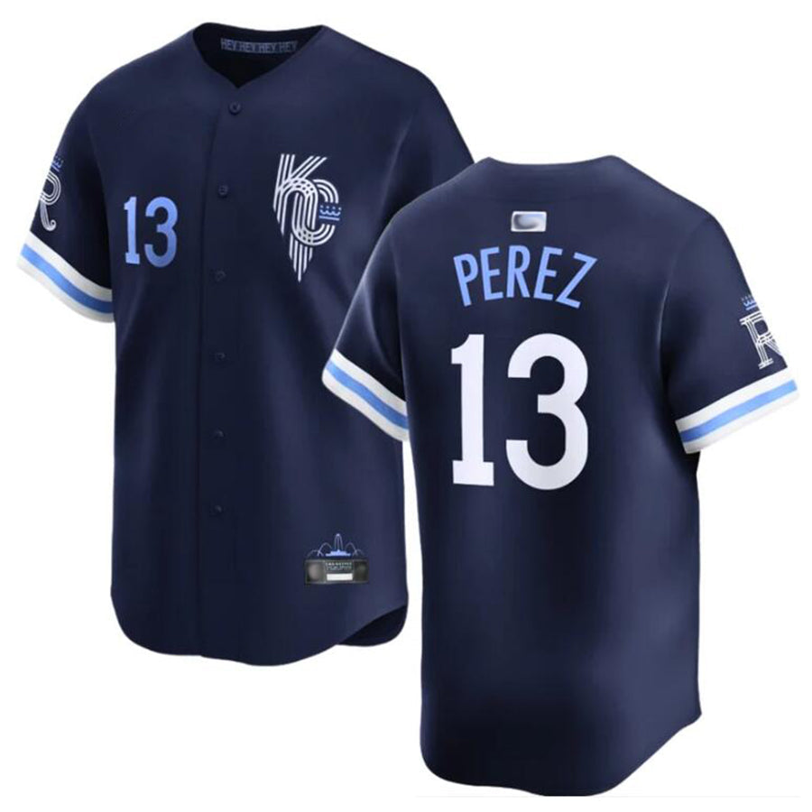 Custom #13 Blue City Connect KC Baseball Shirt Top