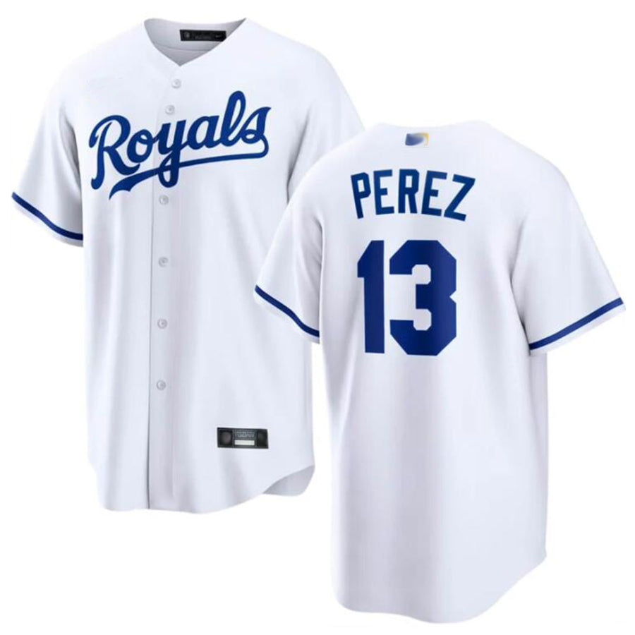Custom #13 White KC Baseball Shirt Top