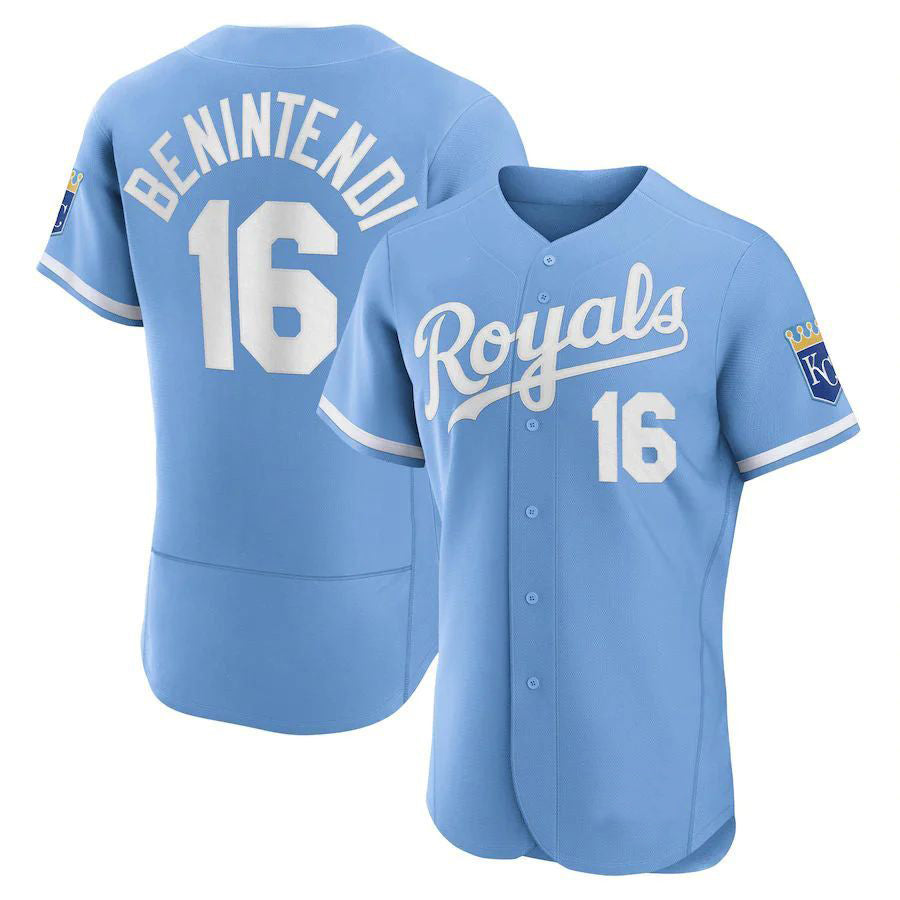 Custom #16 Light Blue KC Baseball Shirt Top