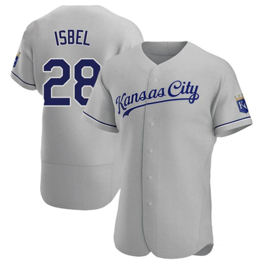 Custom #28 Gray KC Baseball Shirt Top