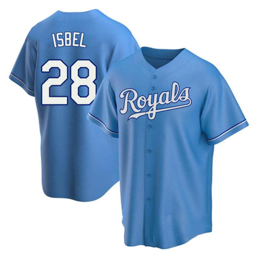 Custom #28 Light Blue KC Baseball Shirt Top