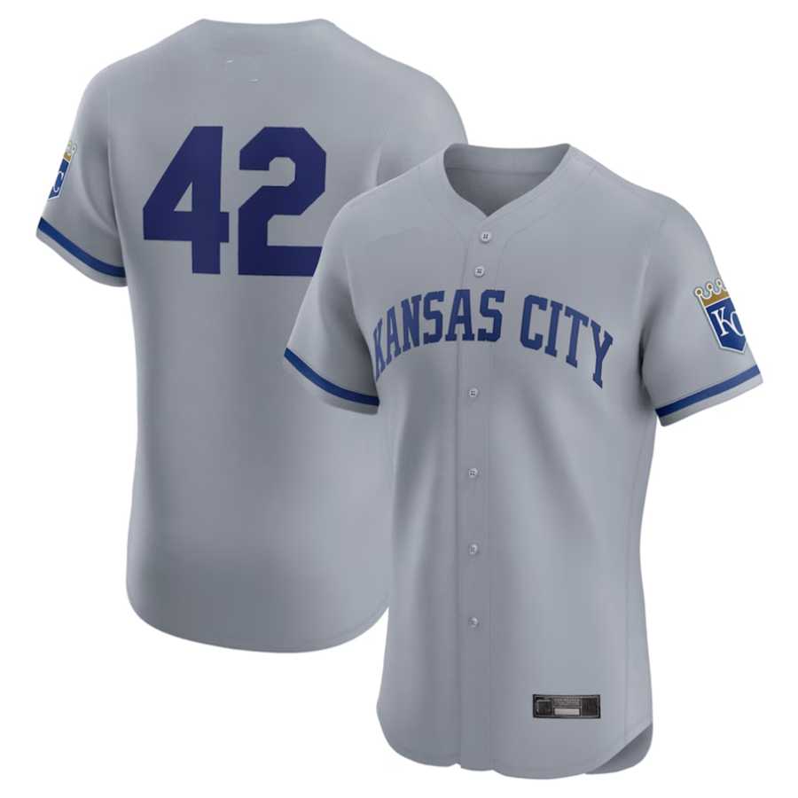 Custom #42 White KC Baseball Shirt Top