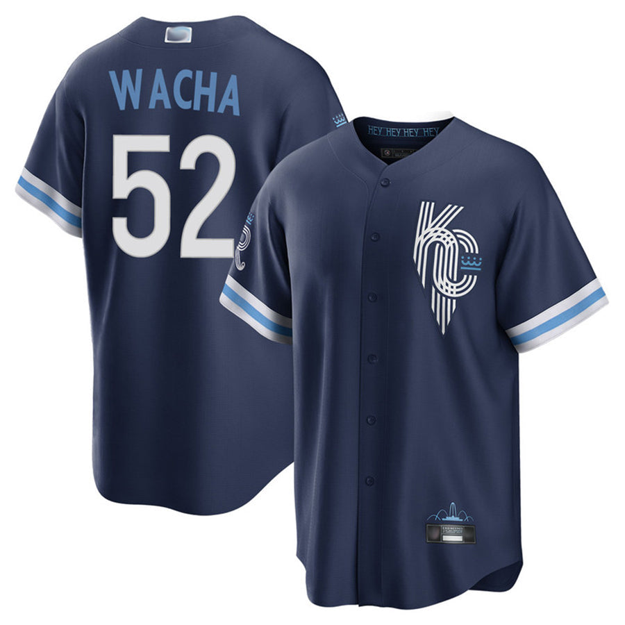 Custom #52 Navy City Connect KC Baseball Shirt Top