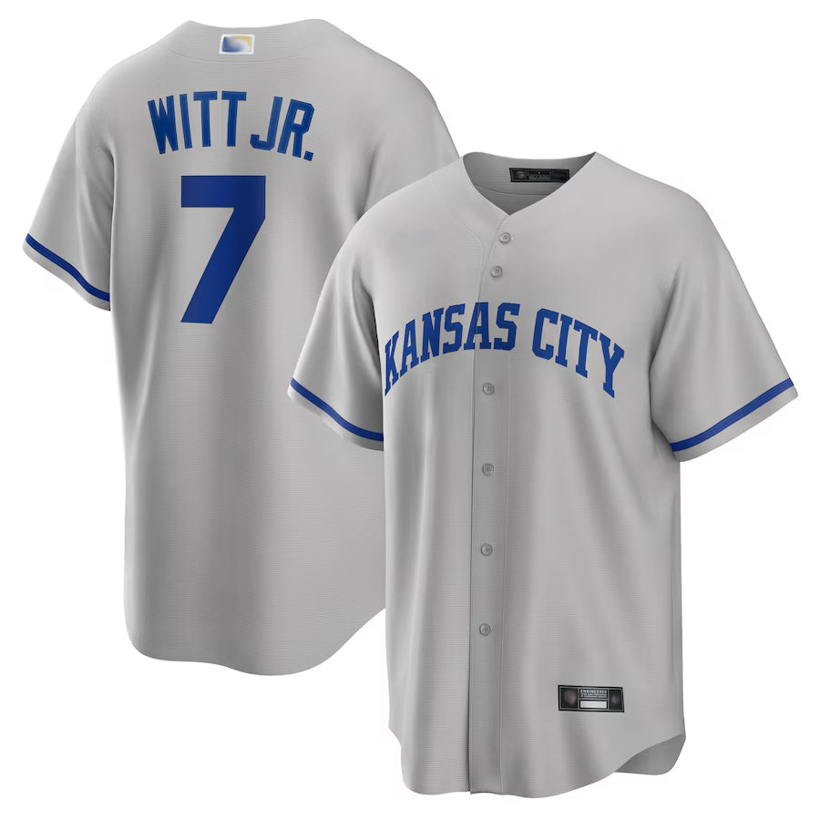 Custom #7 Gray KC Baseball Shirt Top