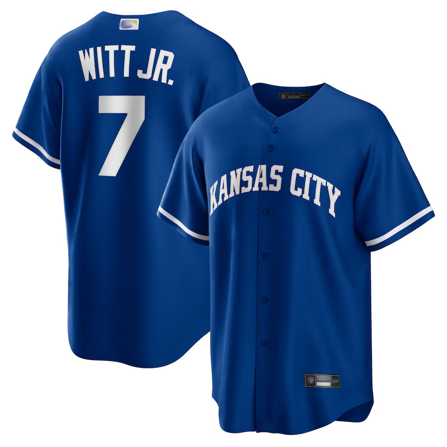 Custom #7 Blue KC Baseball Shirt Top