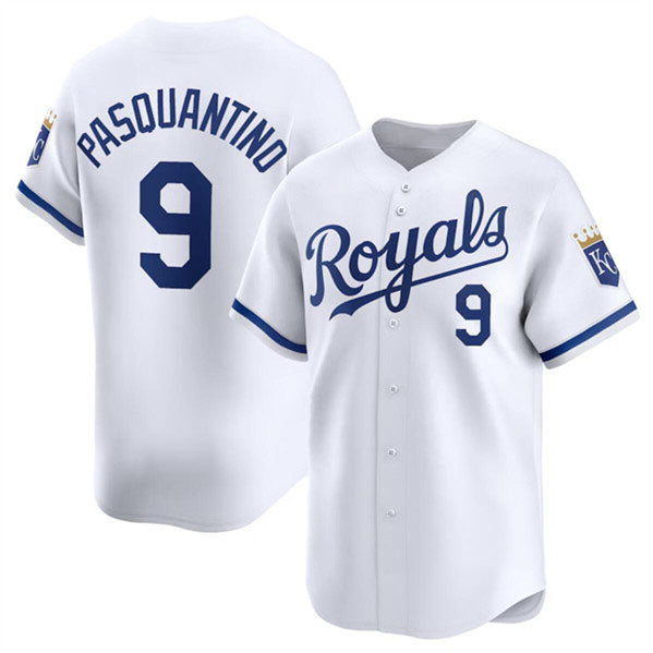 Custom #9 White KC Baseball Shirt Top