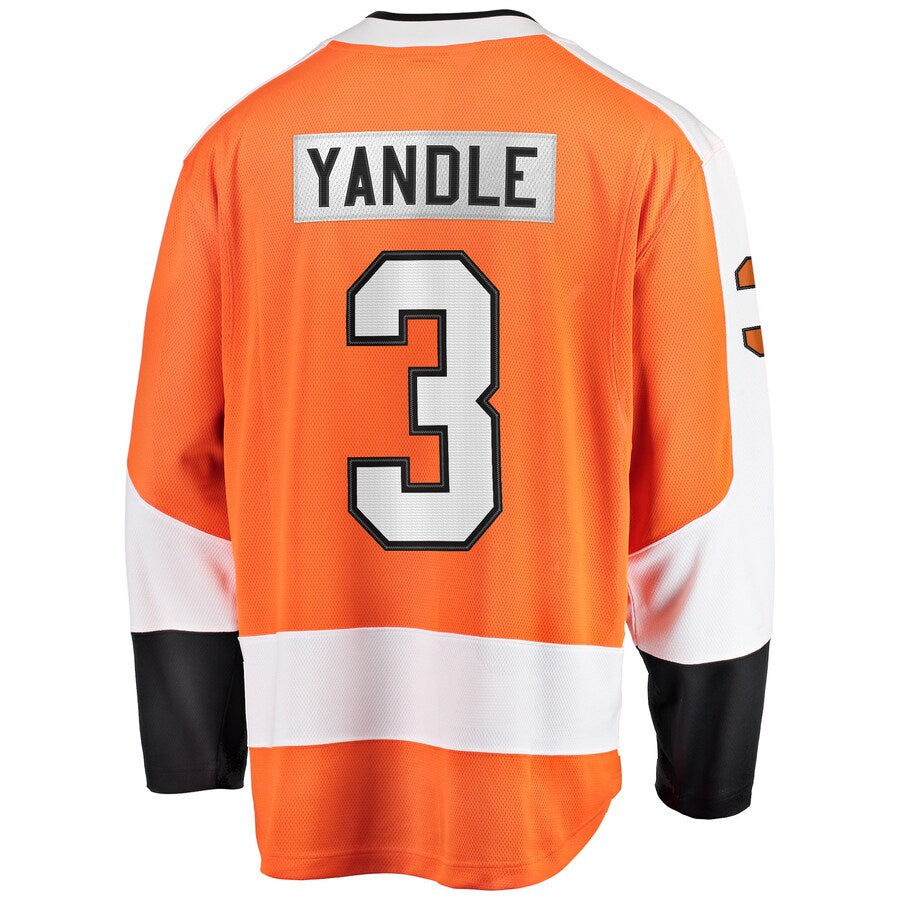 P.Flyers #3 Keith Yandle Supporters Branded Home Breakaway Player Jersey Orange Stitched American Hockey Jerseys