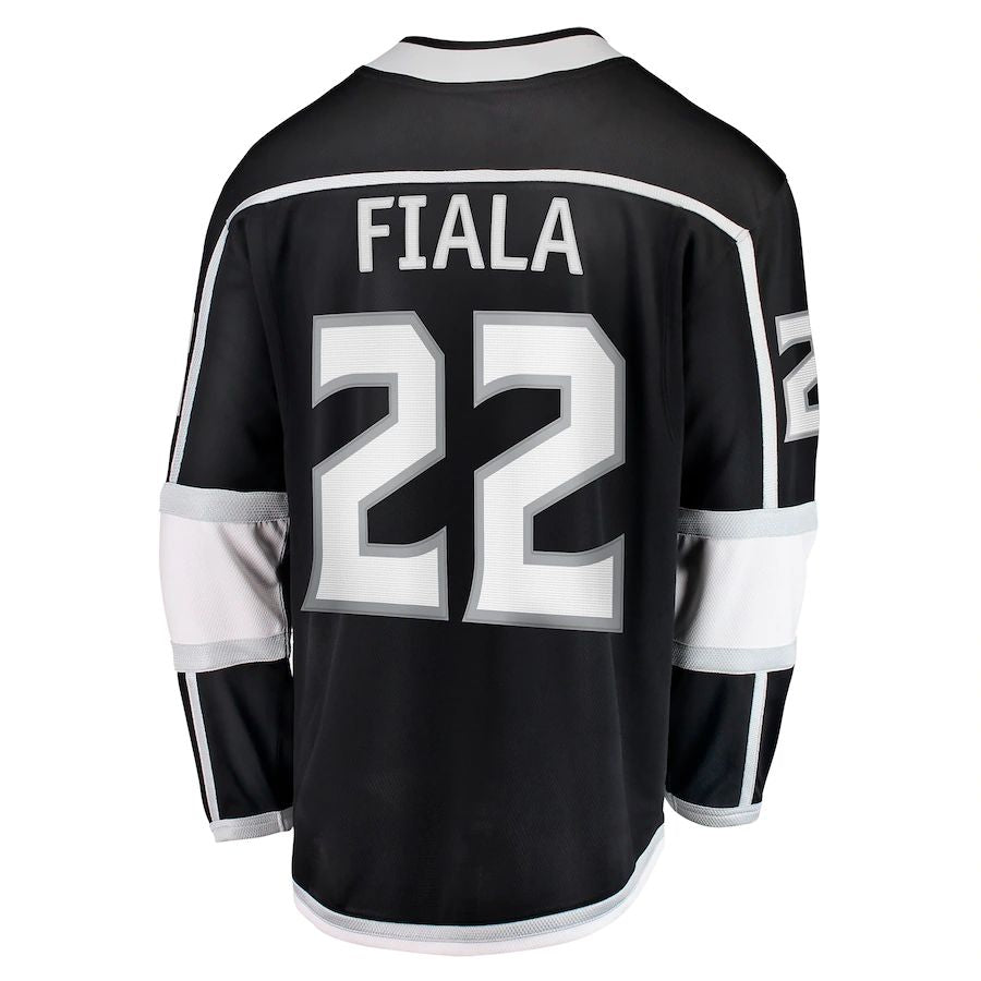 LA.Kings #22 Kevin Fiala Supporters Branded Home Breakaway Player Jersey Black Stitched American Hockey Jerseys