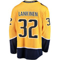 N.Predators #32 Kevin Lankinen Supporters Branded Home Breakaway Player Jersey Gold Stitched American Hockey Jerseys