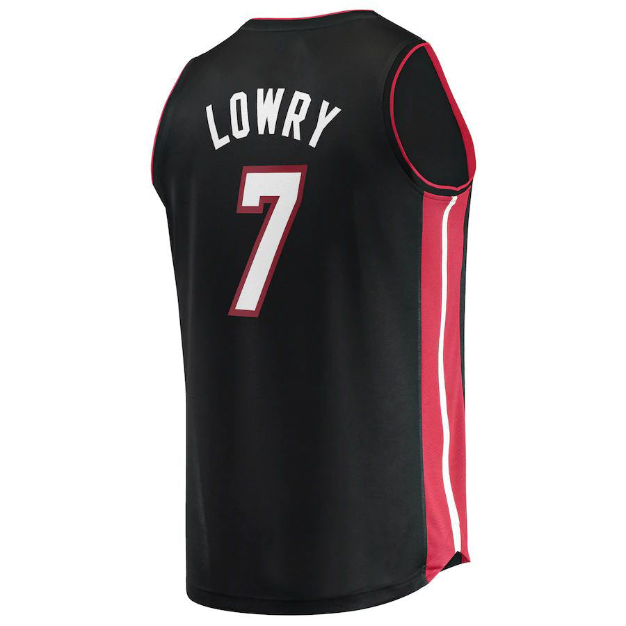 M.Heat #7 Kyle Lowry Supporters Branded 2022-23 Fast Break Replica Jersey Icon Edition Black Stitched American Basketball Jersey