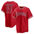 Custom #17 Red LAA Baseball Shirt Top