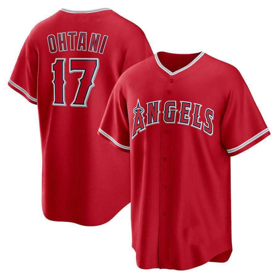 Custom #17 Red LAA Baseball Shirt Top