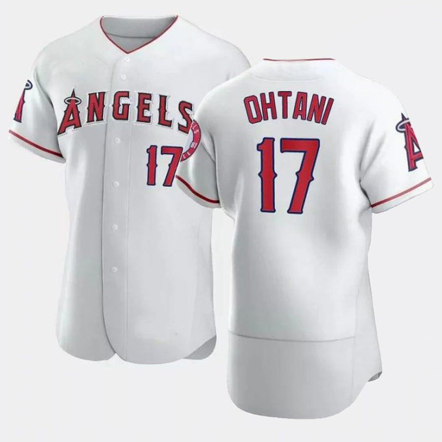 Custom #17 White LAA Baseball Shirt Top