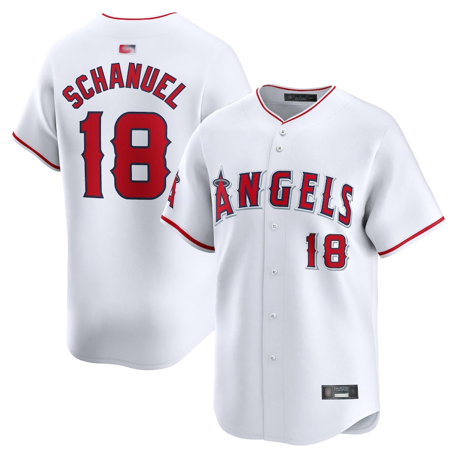 Custom #18 White LAA Baseball Shirt Top