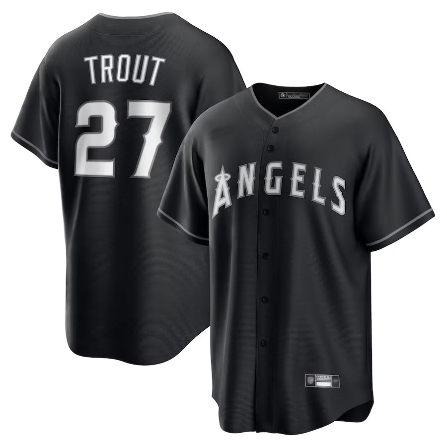 Custom #27 Black LAA Baseball Shirt Top