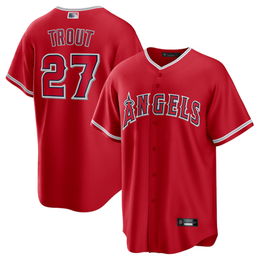 Custom #27 Red LAA Baseball Shirt Top