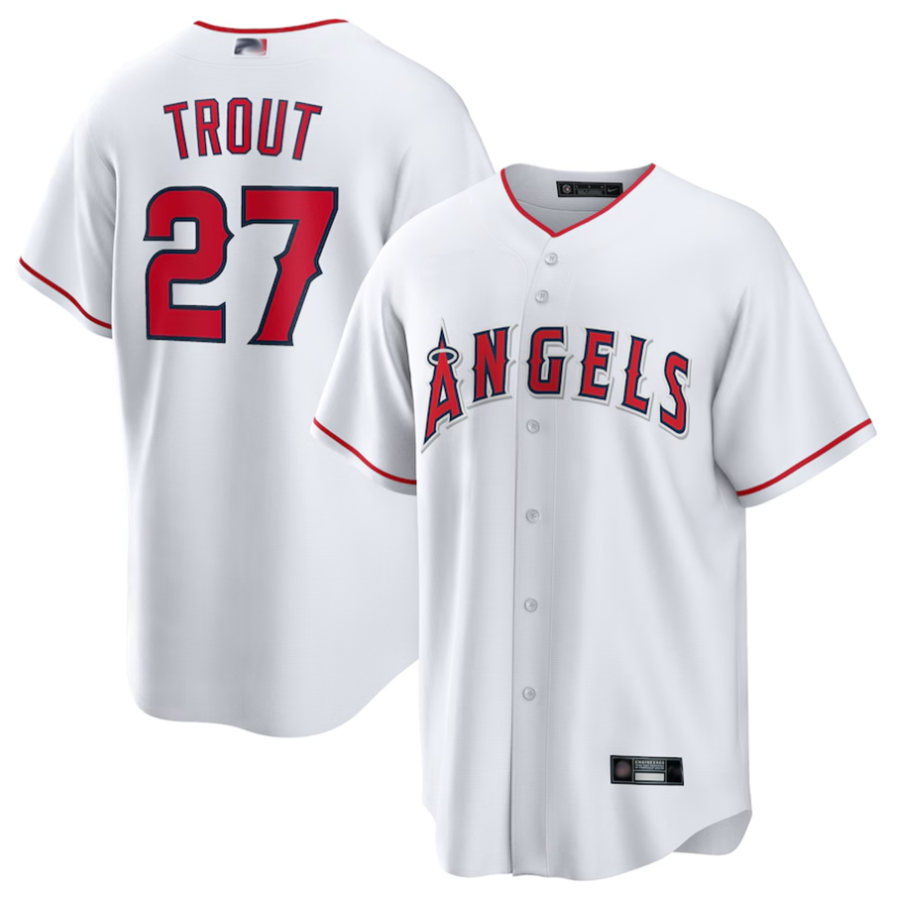 Custom #27 White LAA Baseball Shirt Top