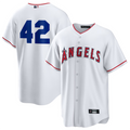Custom #42 White LAA Baseball Shirt Top
