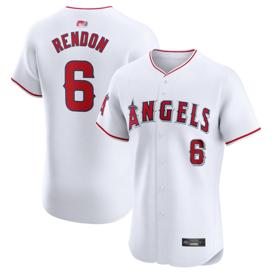 Custom #6 White LAA Baseball Shirt Top