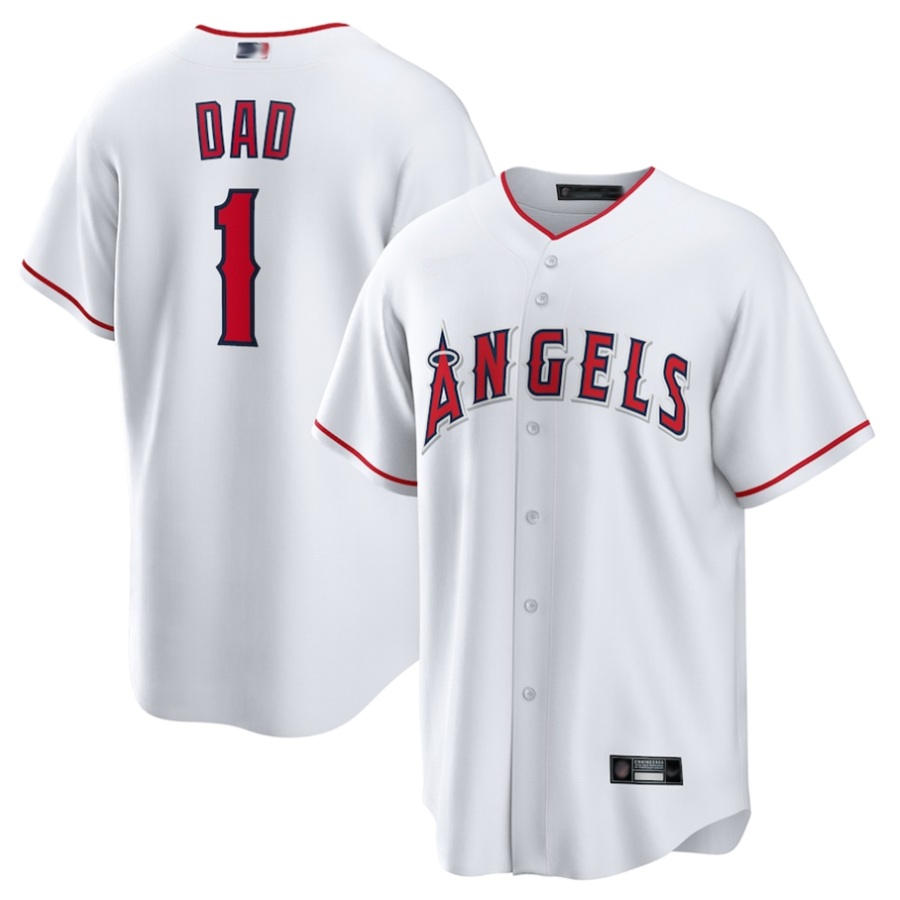 Custom #1 White LAA Baseball Shirt Top