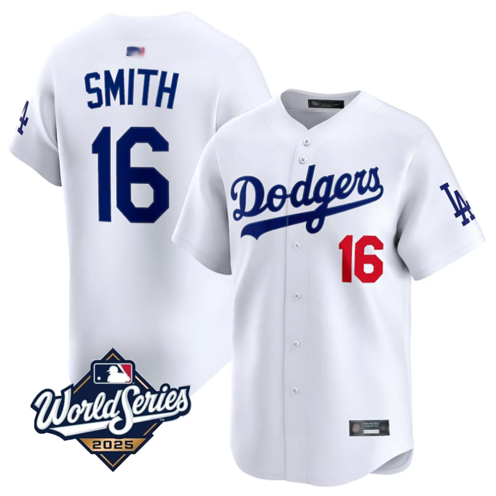 Custom #16 White 2025 LAD Baseball Shirt Top