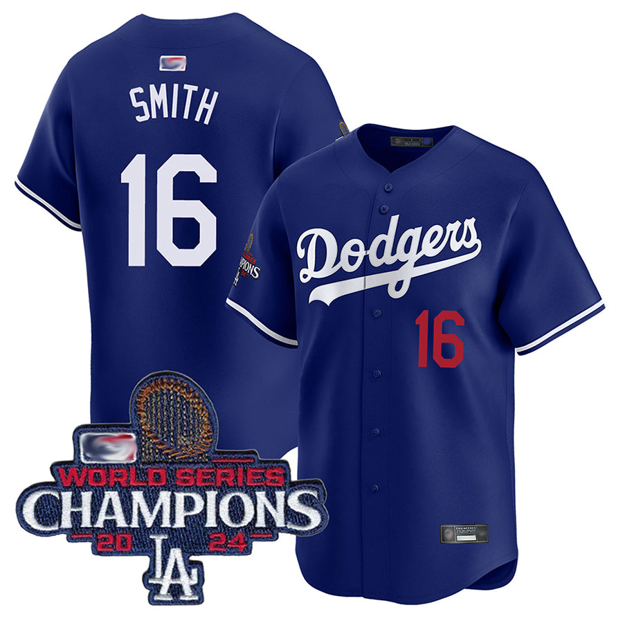 Custom #16 Royal World Series Champions LAD Baseball Shirt Top