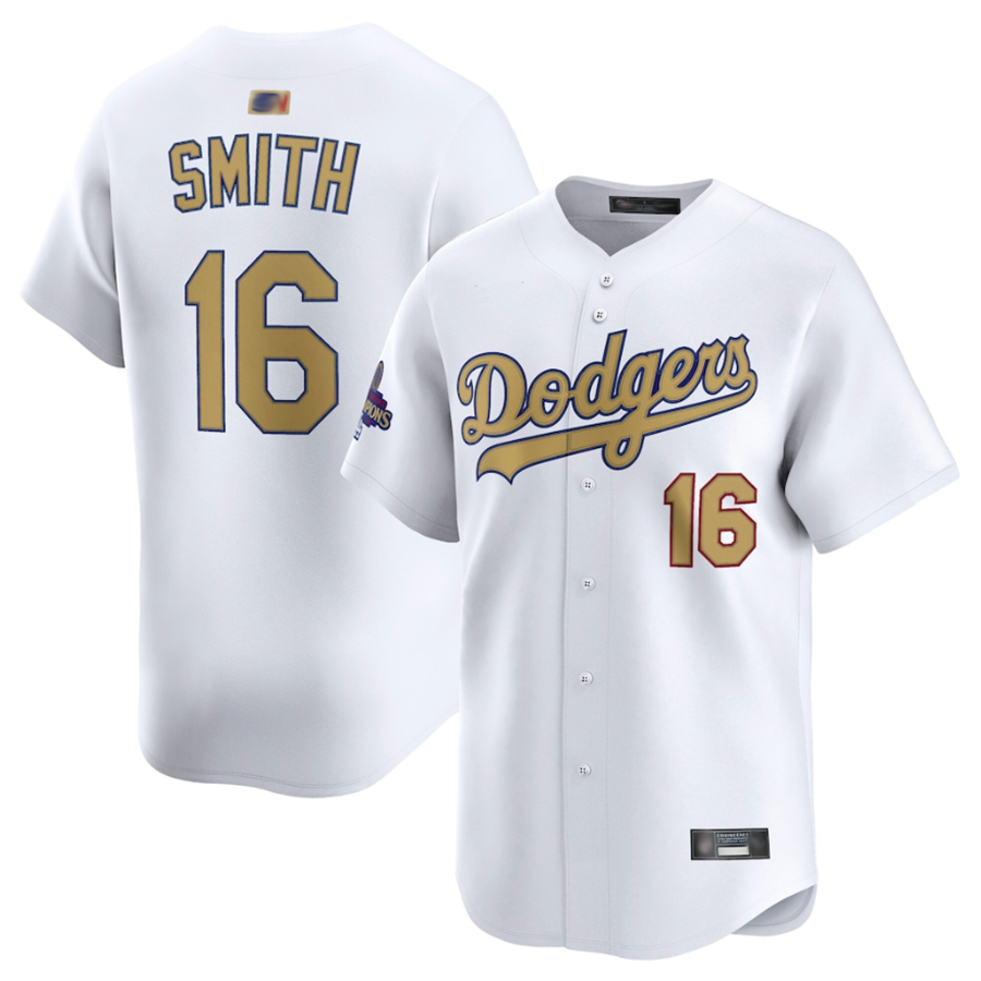 Custom #16 White LAD Baseball Shirt Top