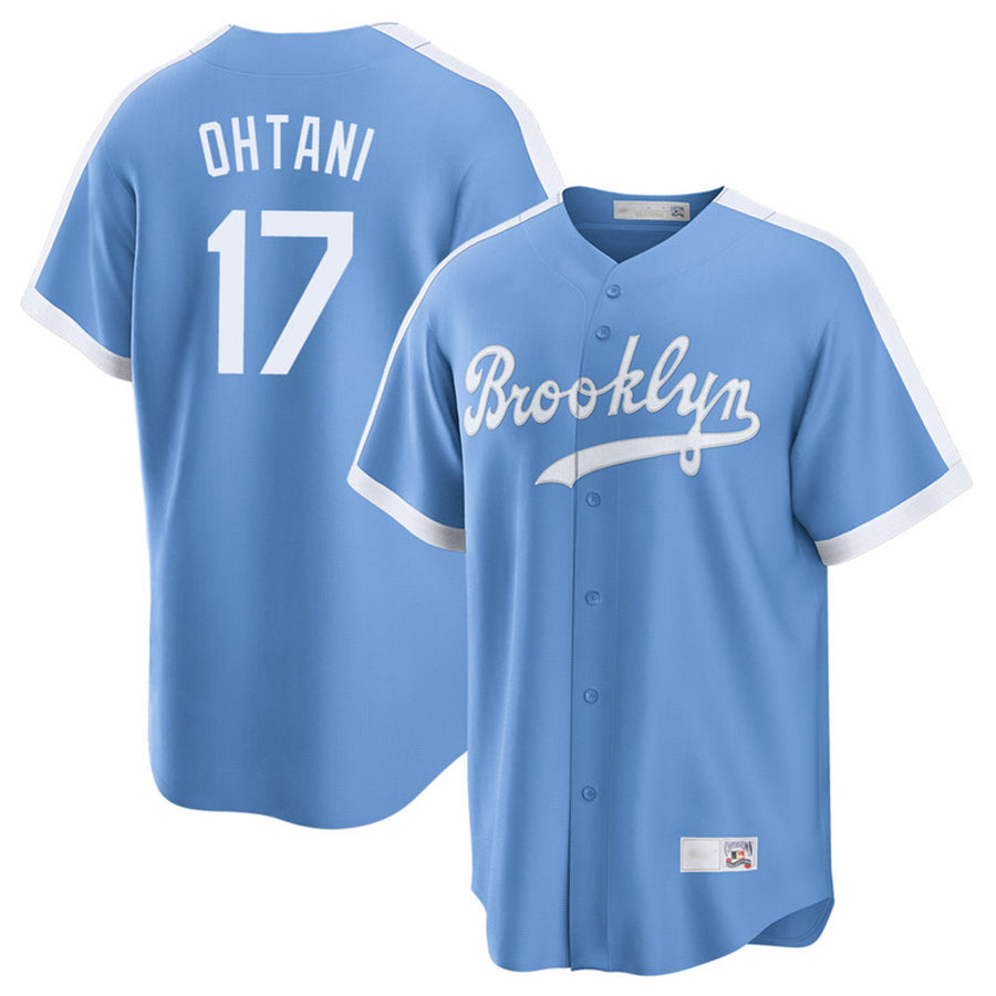 Custom #17 Light Blue LAD Baseball Shirt Top