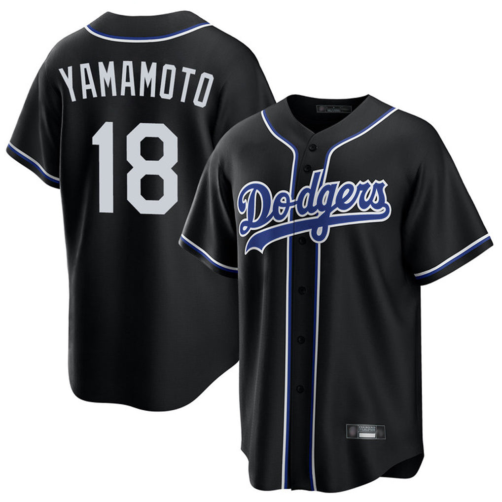 Custom #18 Black LAD Baseball Shirt Top