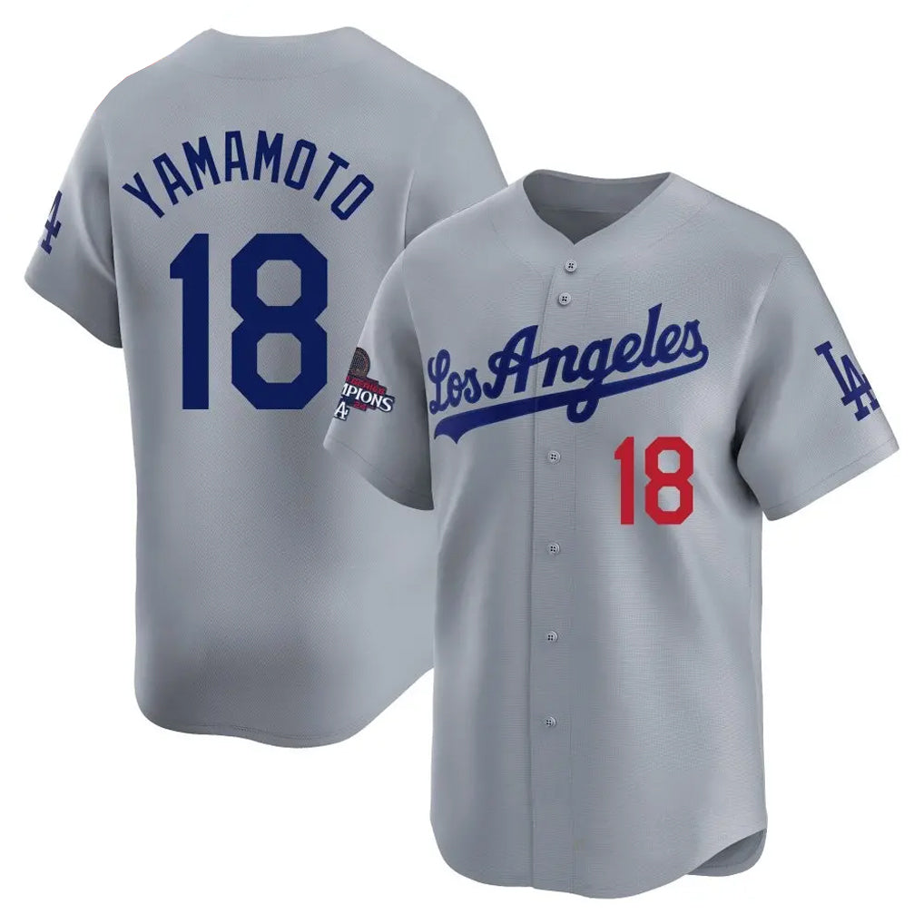 Custom #18 Gray LAD Baseball Shirt Top