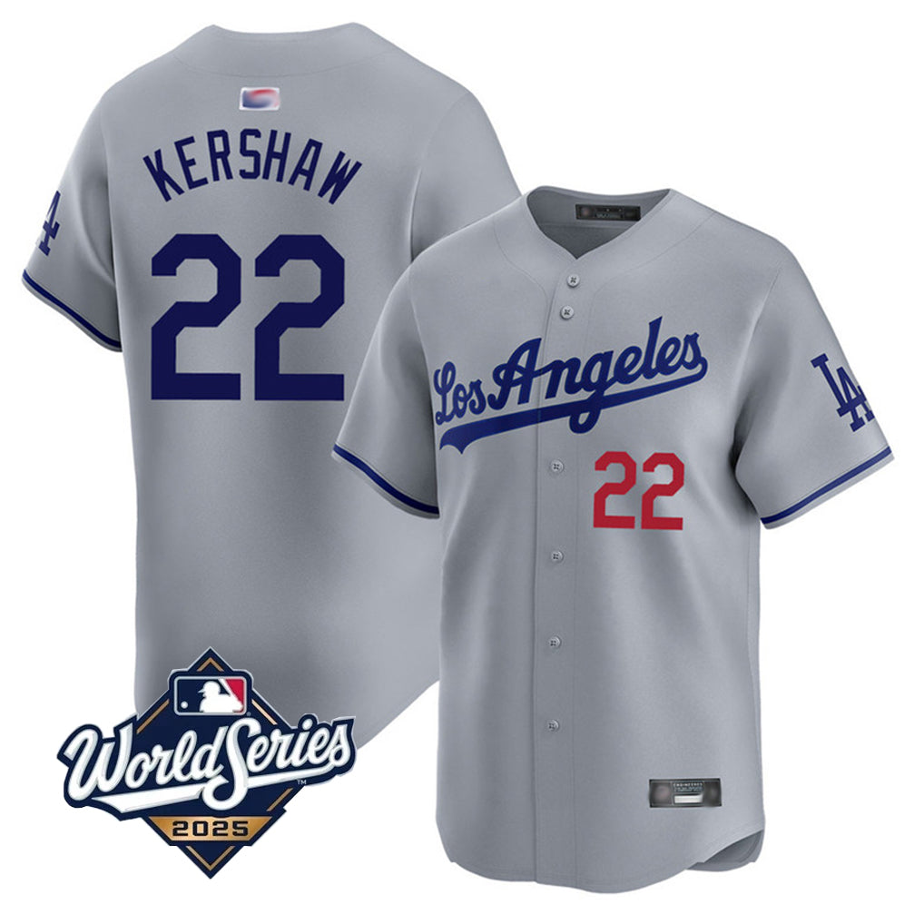 Custom #22 Gray 2025 LAD Baseball Shirt Top