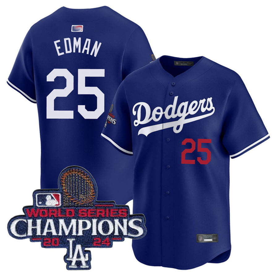 Custom #25 Royal World Series Champions LAD Baseball Shirt Top