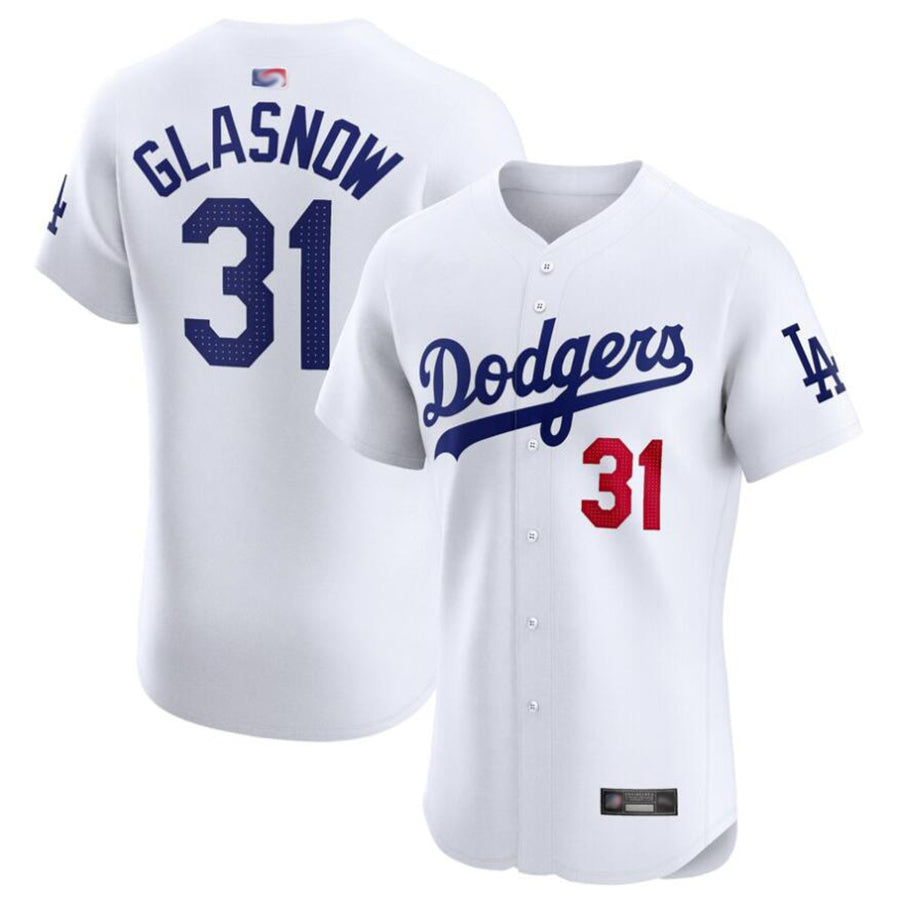 Custom #31 White LAD Baseball Shirt Top