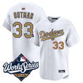 Custom #33 Gold LAD Baseball Shirt Top