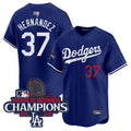 Custom #37 Royal World Series Champions LAD Baseball Shirt Top